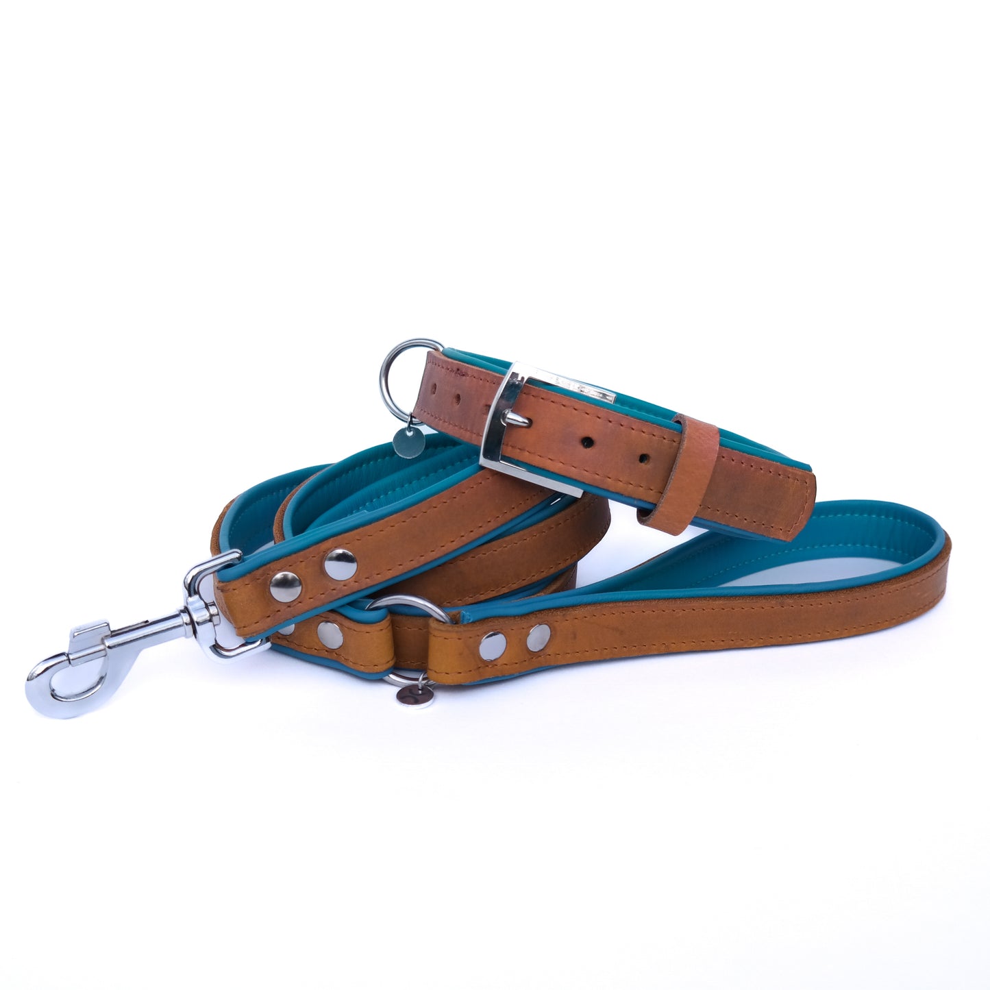 Riem - cognac / ocean blue