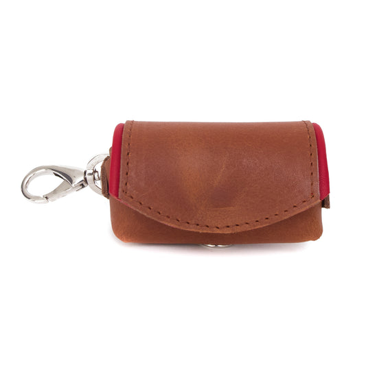 Zakjes houder - cognac / cherry