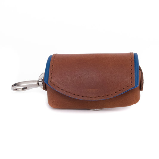 Zakjes houder - cognac / azure