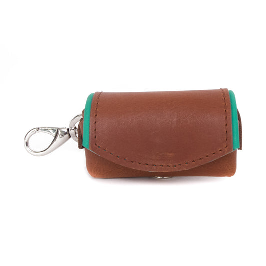 Zakjes houder - cognac / turquoise