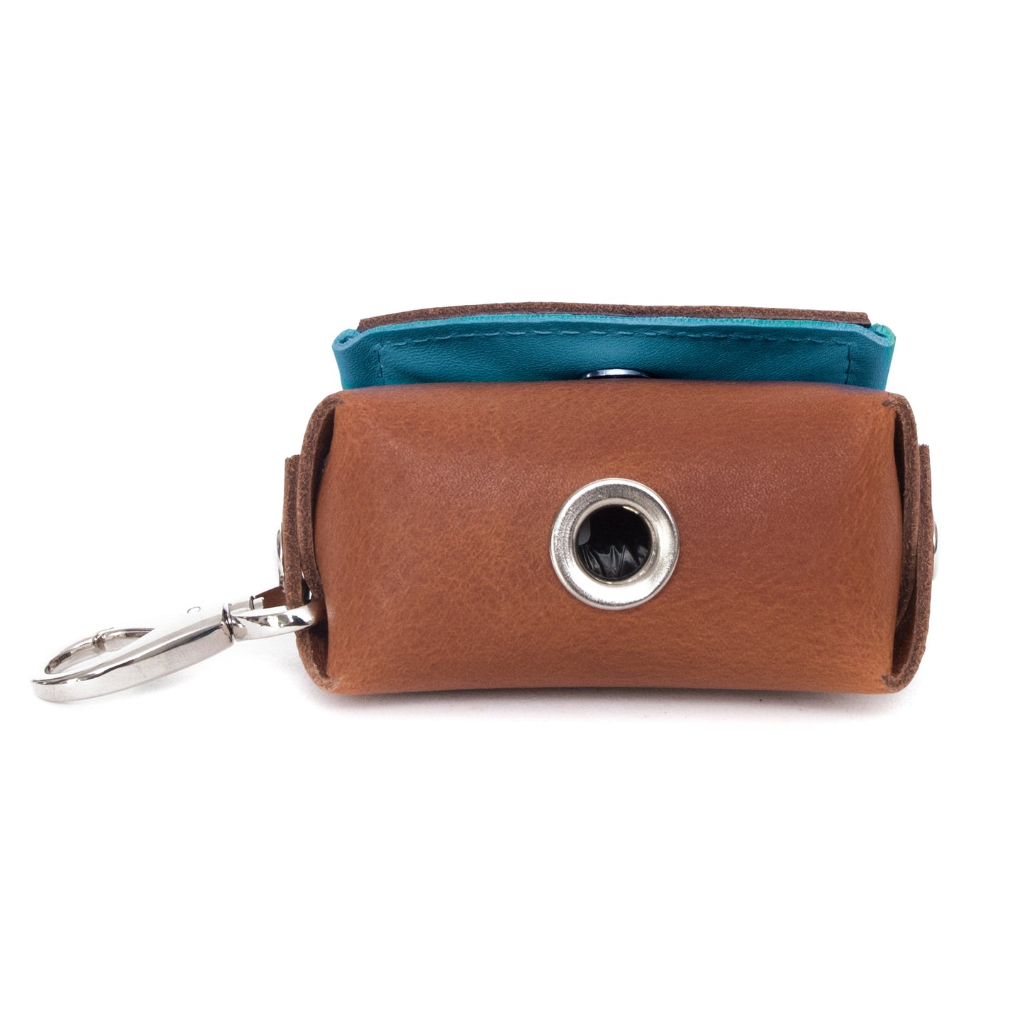 Zakjes houder - cognac / ocean blue