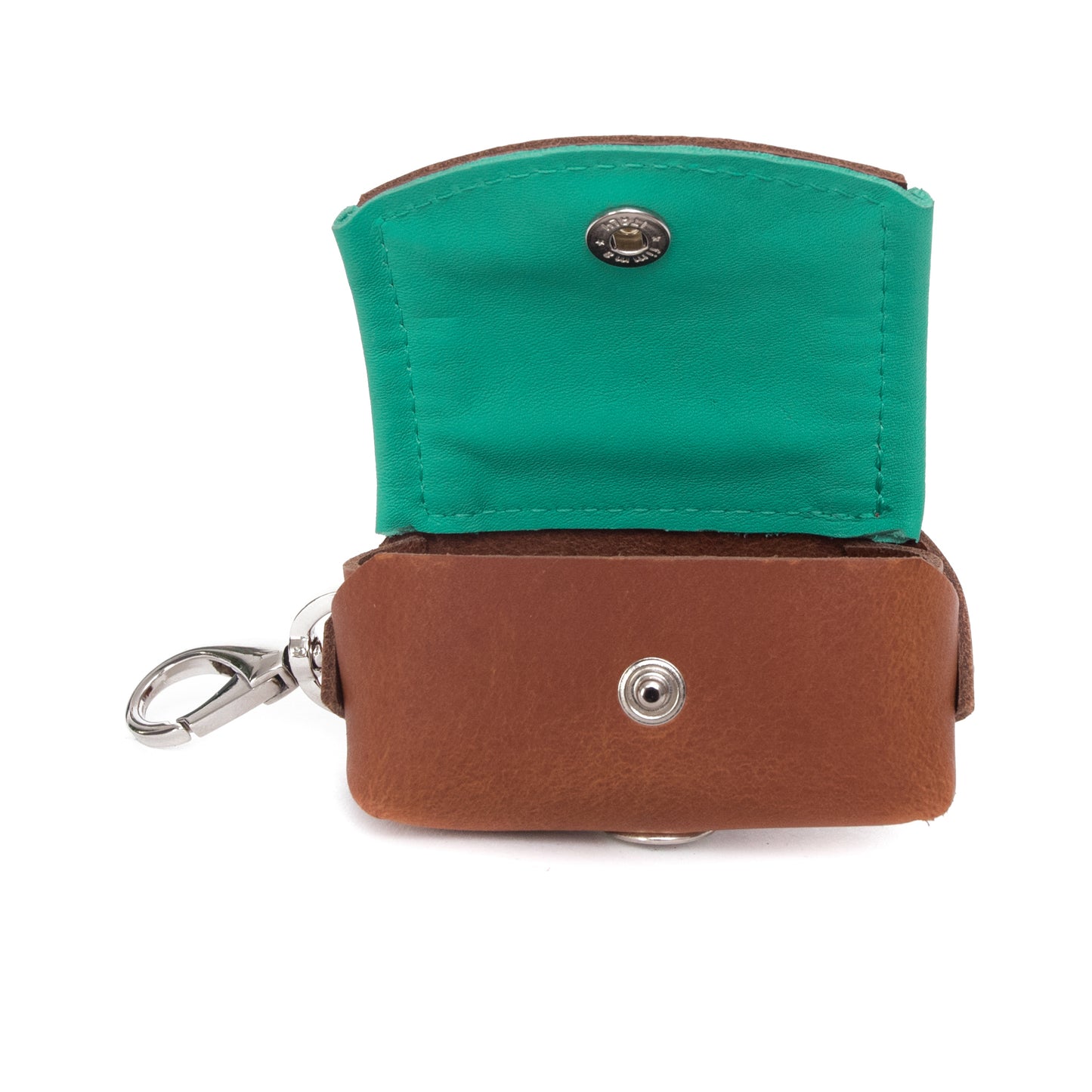Zakjes houder - cognac / turquoise