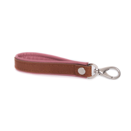 Sleutelhanger Bowie - cognac / salmon